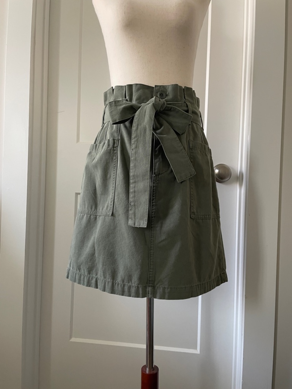 Joe's Jeans Olive Green Paperbag Waist Utility Skirt